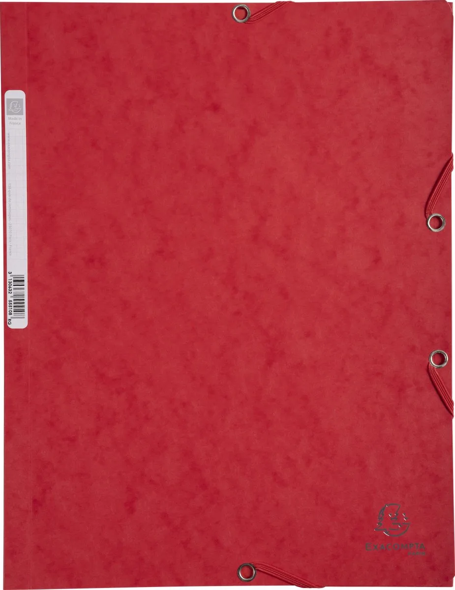 Exacompta 25x Elastomap 3 kleppen in glanskarton 400g/m2 - A4 - 55505E by Exacompta in Red – product photo