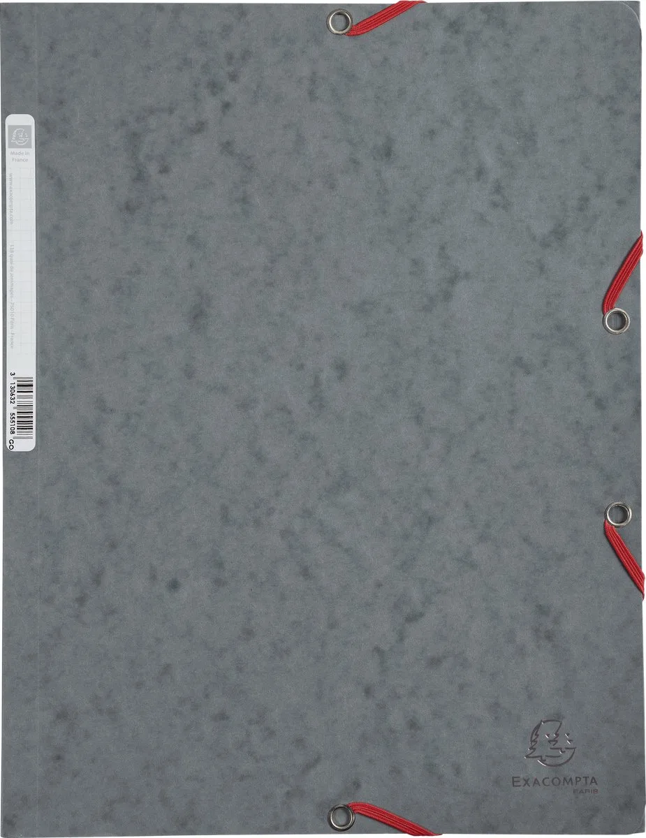 Exacompta 25x Elastomap 3 kleppen in glanskarton 400g/m2 - A4 - 55511E by Exacompta in Grey – product photo