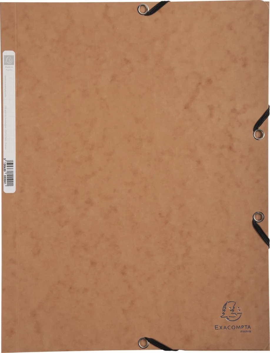 Exacompta 25x Elastomap 3 kleppen in glanskarton 400g/m2 - A4 - 55524E by Exacompta in Tabac – product photo