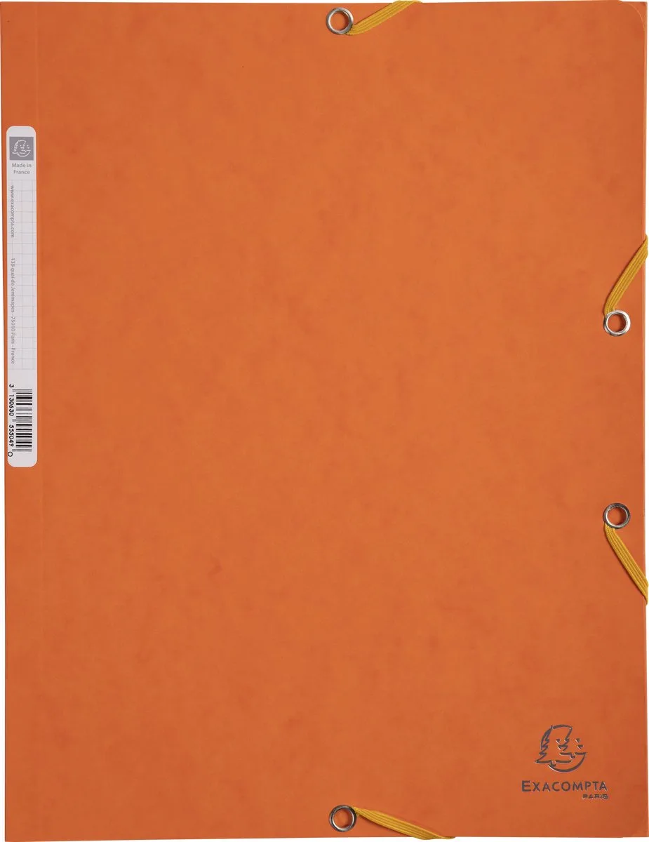 Exacompta 25x Elastomap 3 kleppen in glanskarton 400g/m2 - A4 - 55504E by Exacompta in Orange – product photo