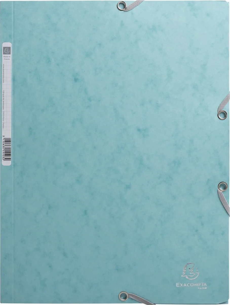 Exacompta 25x Elastomap met 3 kleppen in glanskarton 400g/m2 Skandi - 55273E de Exacompta en Ijzig blauw – photo produit