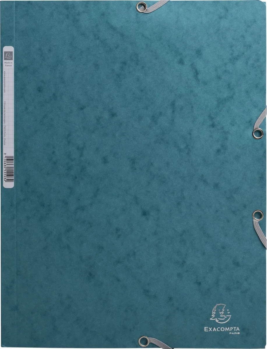 Exacompta 25x Elastomap met 3 kleppen in glanskarton 400g/m2 Skandi - 55272E de Exacompta en Pacific blauw – photo produit