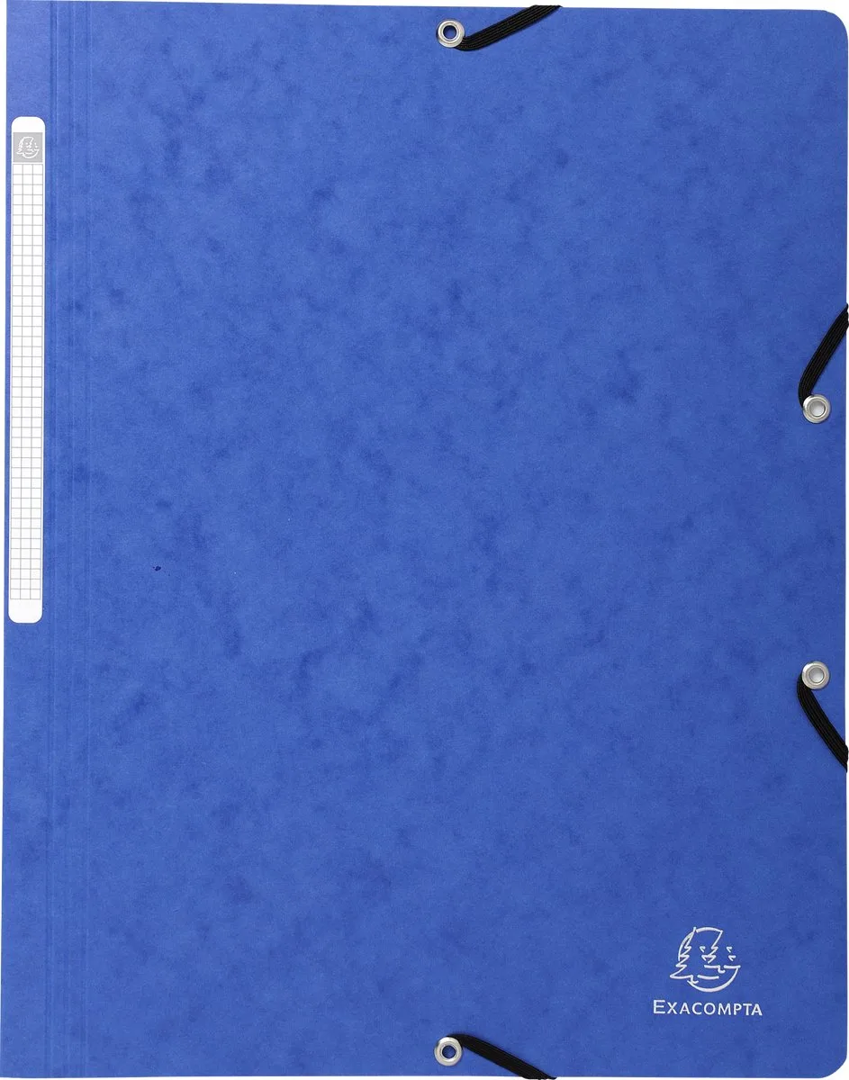 Exacompta 25x Elastomap zonder klep in glanskarton 400gm2 - A4 - 5512E by Exacompta in Blue – product photo