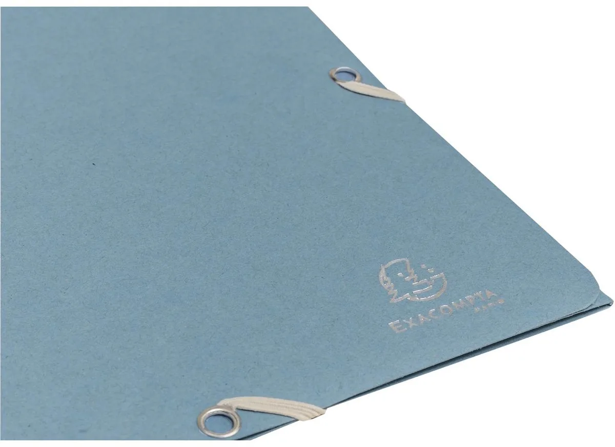 Exacompta 25x Elastomappen met 3 flappen gerecycled karton 400g/m2 AutentiK - 55232E de Exacompta en Blauw grijs – photo produit