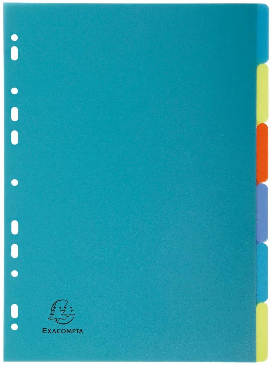 Exacompta 25x FOREVER®PP Tabbladen - 6 tabs - A4 - 2706E van Exacompta in Geassorteerd – productfoto