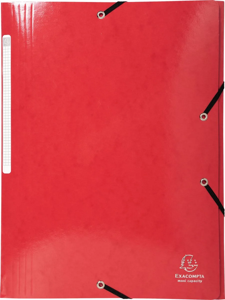 Exacompta 25x IDERAMA® Elastomap 3 kleppen Maxi Capacity 425gm2 A4 - 55825E van Exacompta in Rood – productfoto