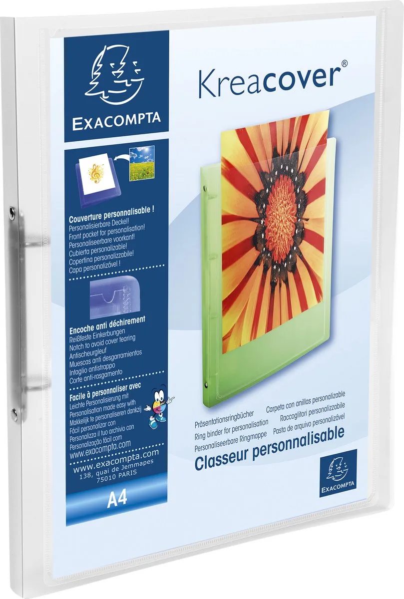 Exacompta 25x Kreacover Ringband Chromaline PP 5/10de met 2 ringen van 15mm - A4 - 54960E de Exacompta en Kleurloos – photo produit