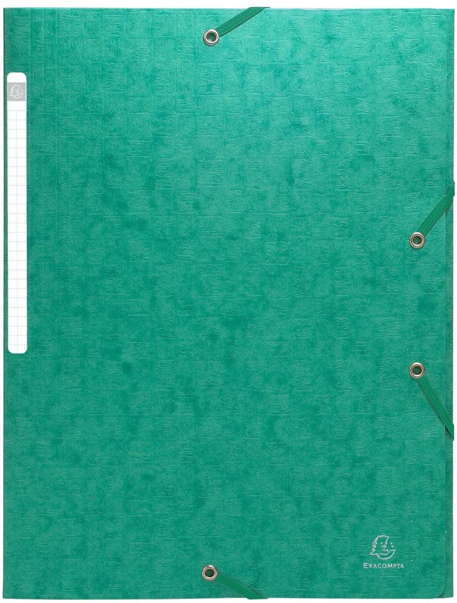 Exacompta 25x Scotten Elastomap + 3 kleppen in gewafeld glanskarton 600g/m2 - A4 - 55953E van Exacompta in Groen – productfoto