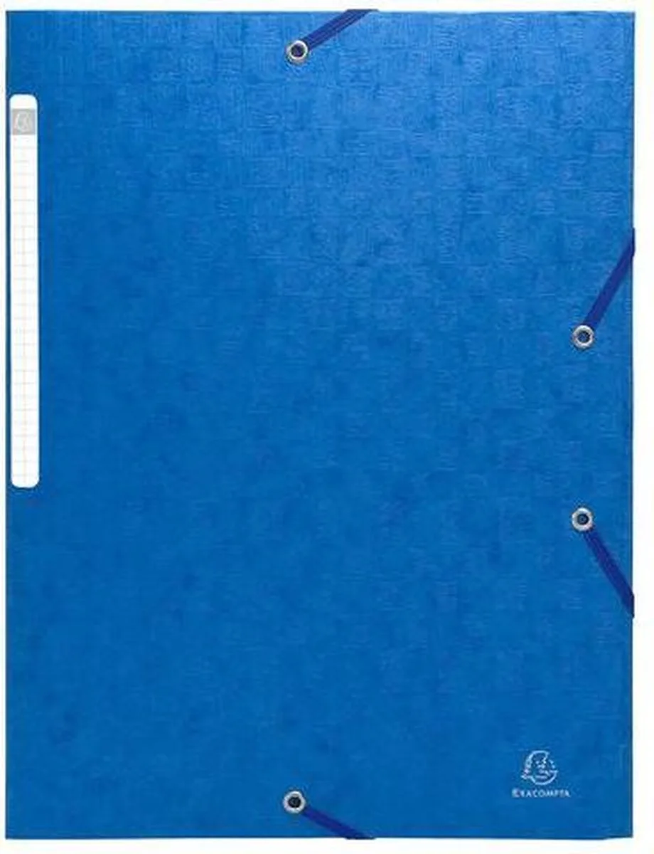 Exacompta 25x Scotten Elastomap + 3 kleppen in gewafeld glanskarton 600g/m2 - A4 - 55952E de Exacompta en Bleu – photo produit
