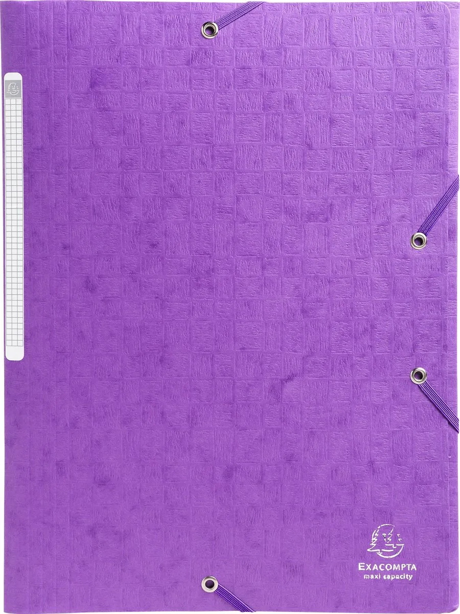Exacompta 25x Scotten Elastomap + 3 kleppen in gewafeld glanskarton 600g/m2 - A4 - 55957E de Exacompta en Purper – photo produit