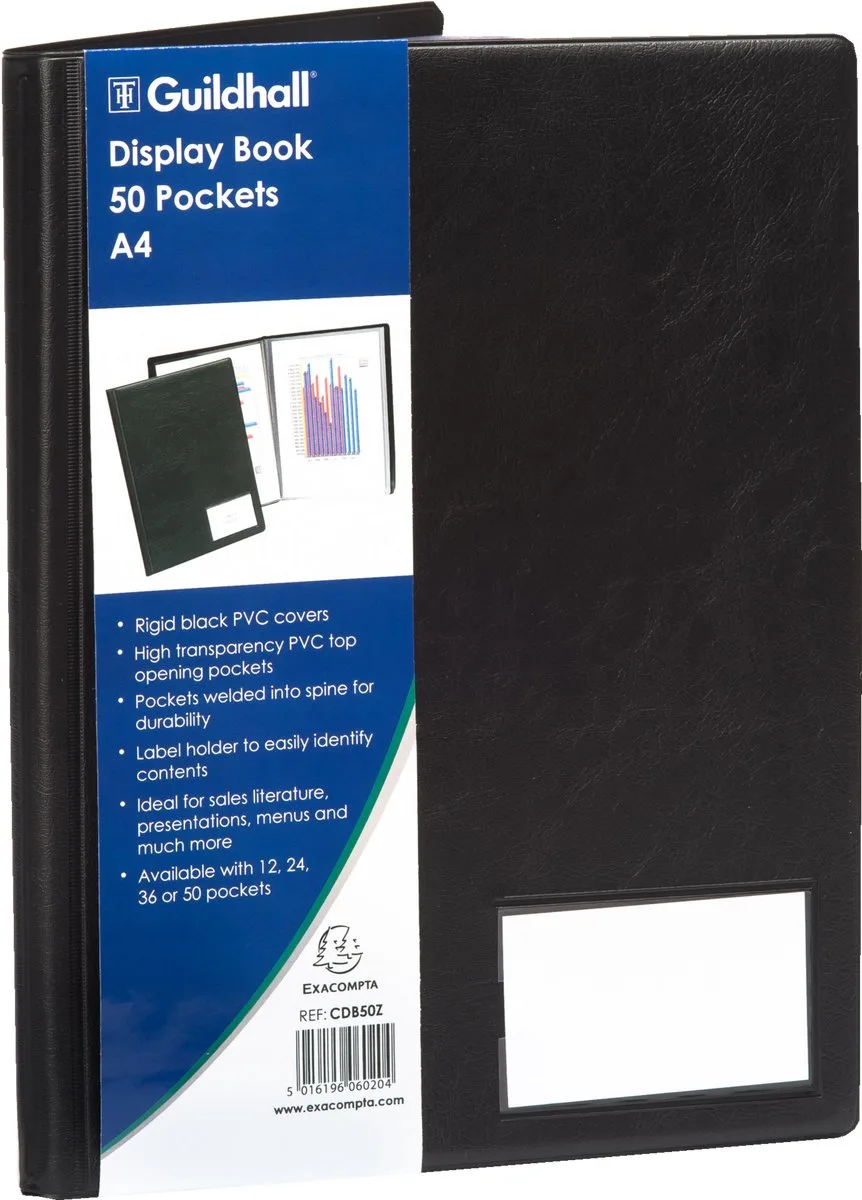 Exacompta 2x Guildhall® Showalbum - premium PVC - 50 tassen - 100 zichten - A4 - CDB50Z de Exacompta en Noir – photo produit