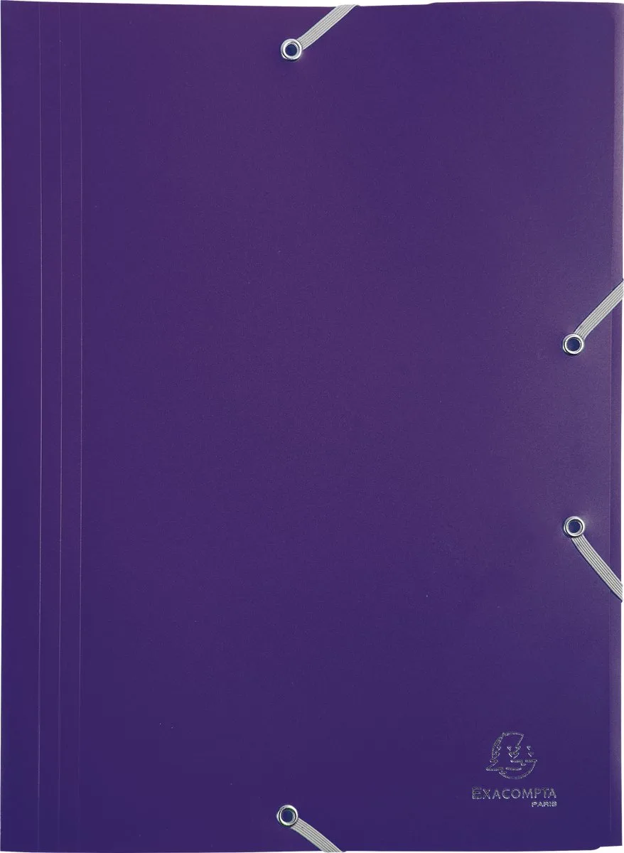 Exacompta 30x Elastomap 3 kleppen ondoorschijnende PP 4/10de - A4 - 55918E de Exacompta en Purper – photo produit