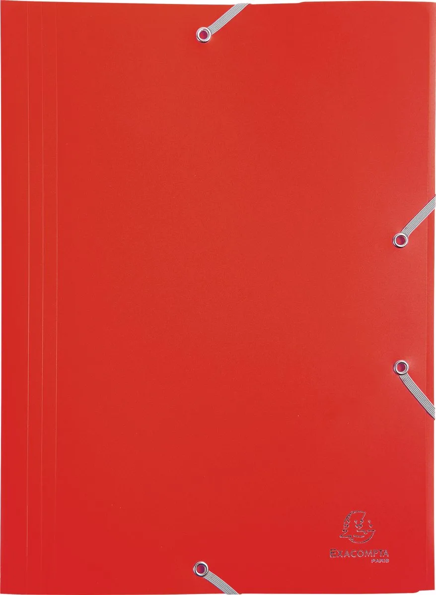 Exacompta 30x Elastomap 3 kleppen ondoorschijnende PP 4/10de - A4 - 55905E van Exacompta in Rood – productfoto