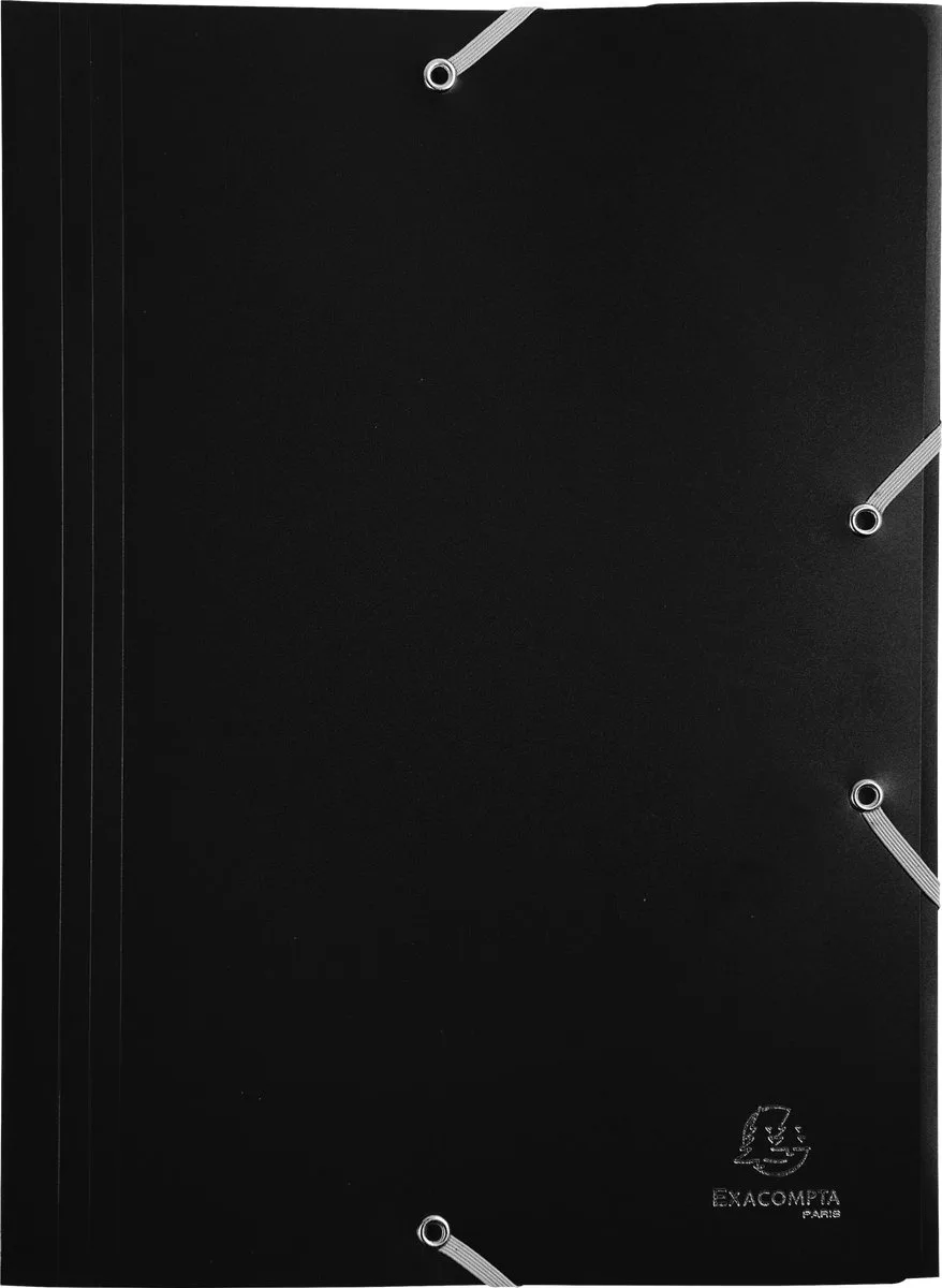 Exacompta 30x Elastomap 3 kleppen ondoorschijnende PP 4/10de - A4 - 55901E van Exacompta in Zwart – productfoto