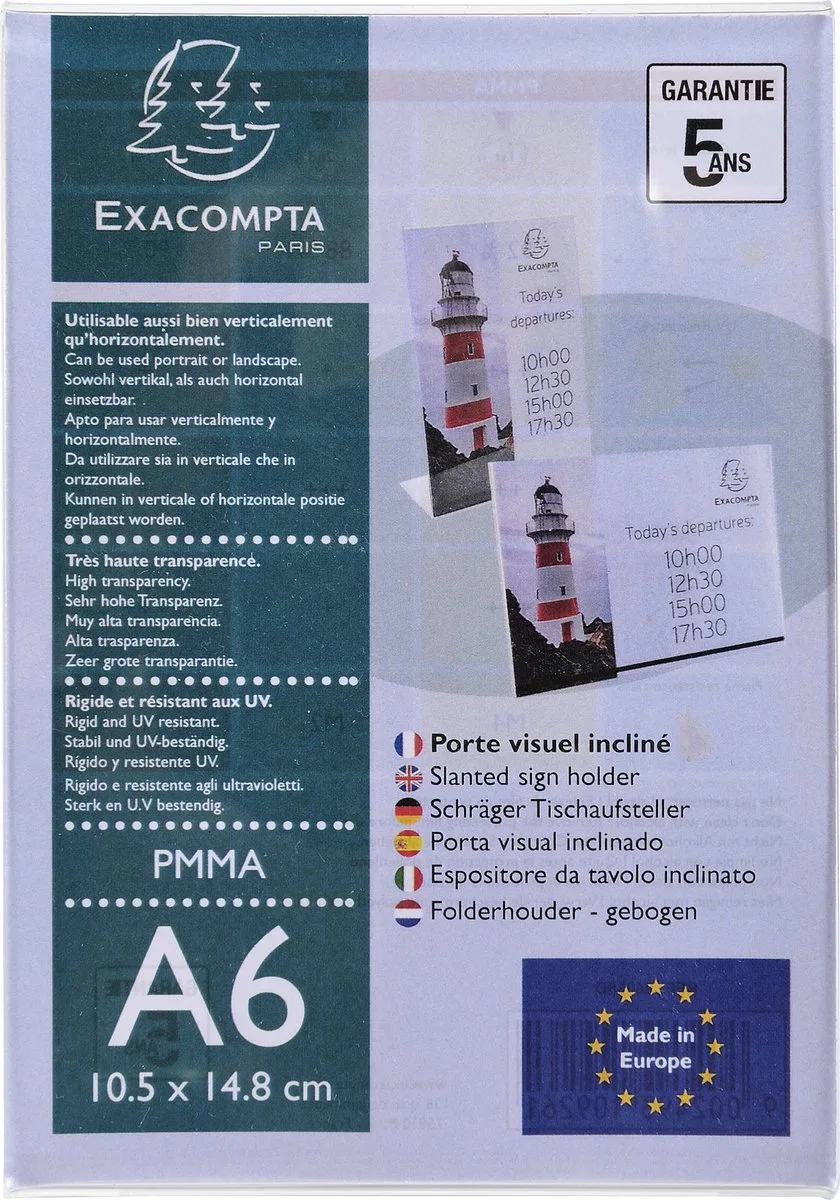 Exacompta 30x Folderhouder hellend A6 transparant - Transparant - 86058D von Exacompta in Transparent – Produktfoto