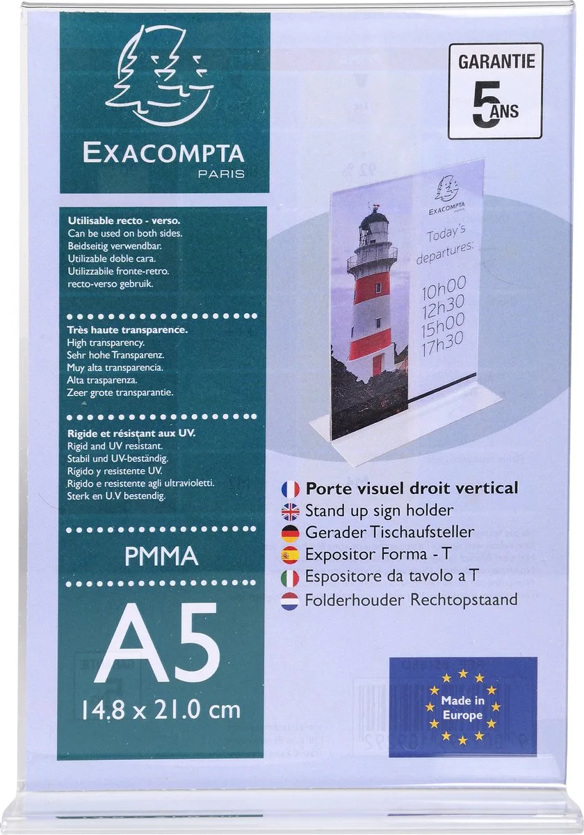 Exacompta 30x Folderhouder Rechtopstaand A5 transparant - Transparant - 85158D von Exacompta in Transparent – Produktfoto