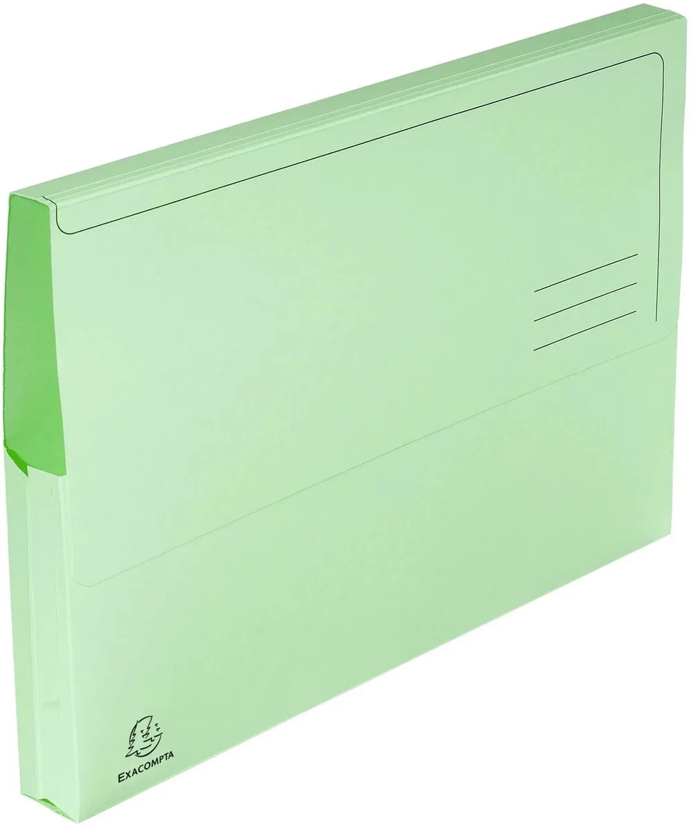Exacompta 3x SUPER Pak van 50 pocketmappen 210gm2 - 24,5x32,5cm A4 - 46773E fra Exacompta i Lysegrøn – produktbillede