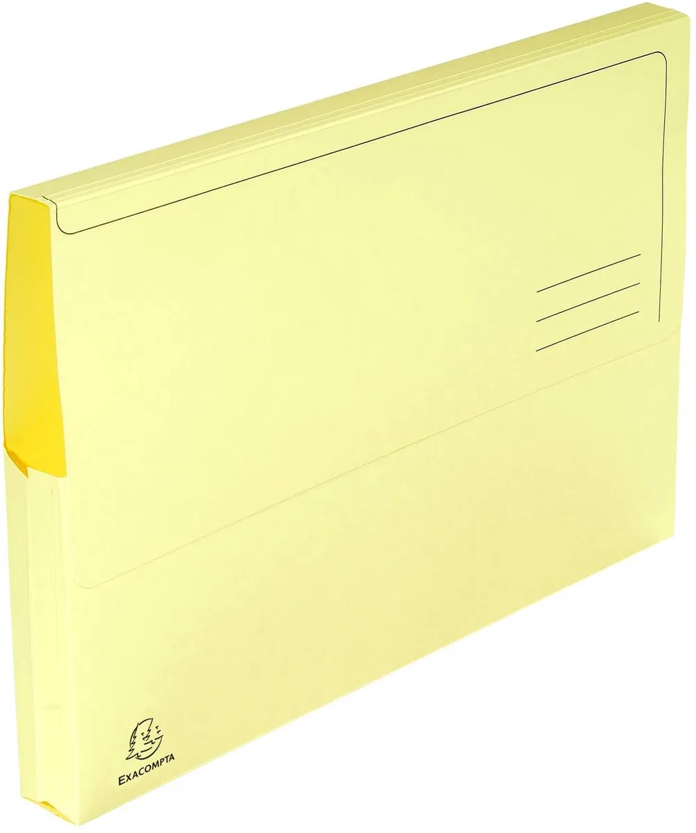 Exacompta 3x SUPER Pak van 50 pocketmappen 210gm2 - 24,5x32,5cm A4 - 46779E van Exacompta in Kanariegeel – productfoto