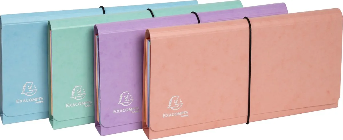 Exacompta 4x AQUAREL Sorteermap multicolor karton - 6 vakken -26x13cm - 58660E van Exacompta in Geassorteerd – productfoto