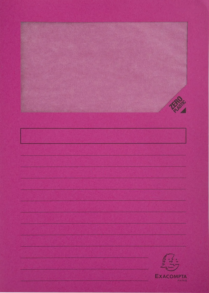 Exacompta 4x FOREVER® Pak van 100 venstermappen 120g/m2 - 22x31cm voor A4 - 50108E de Exacompta en Fuchsia – photo produit
