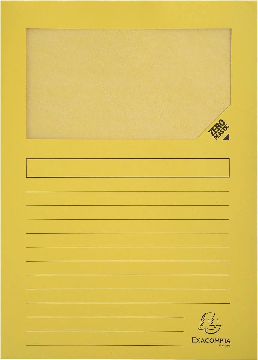 Exacompta 4x FOREVER® Pak van 100 venstermappen 120g/m2 - 22x31cm voor A4 - 50109E de Exacompta en Jaune – photo produit
