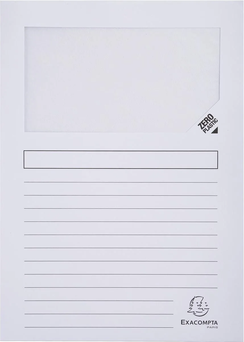 Exacompta 4x FOREVER® Pak van 100 venstermappen 120g/m2 - 22x31cm voor A4 - 50110E de Exacompta en Blanc – photo produit