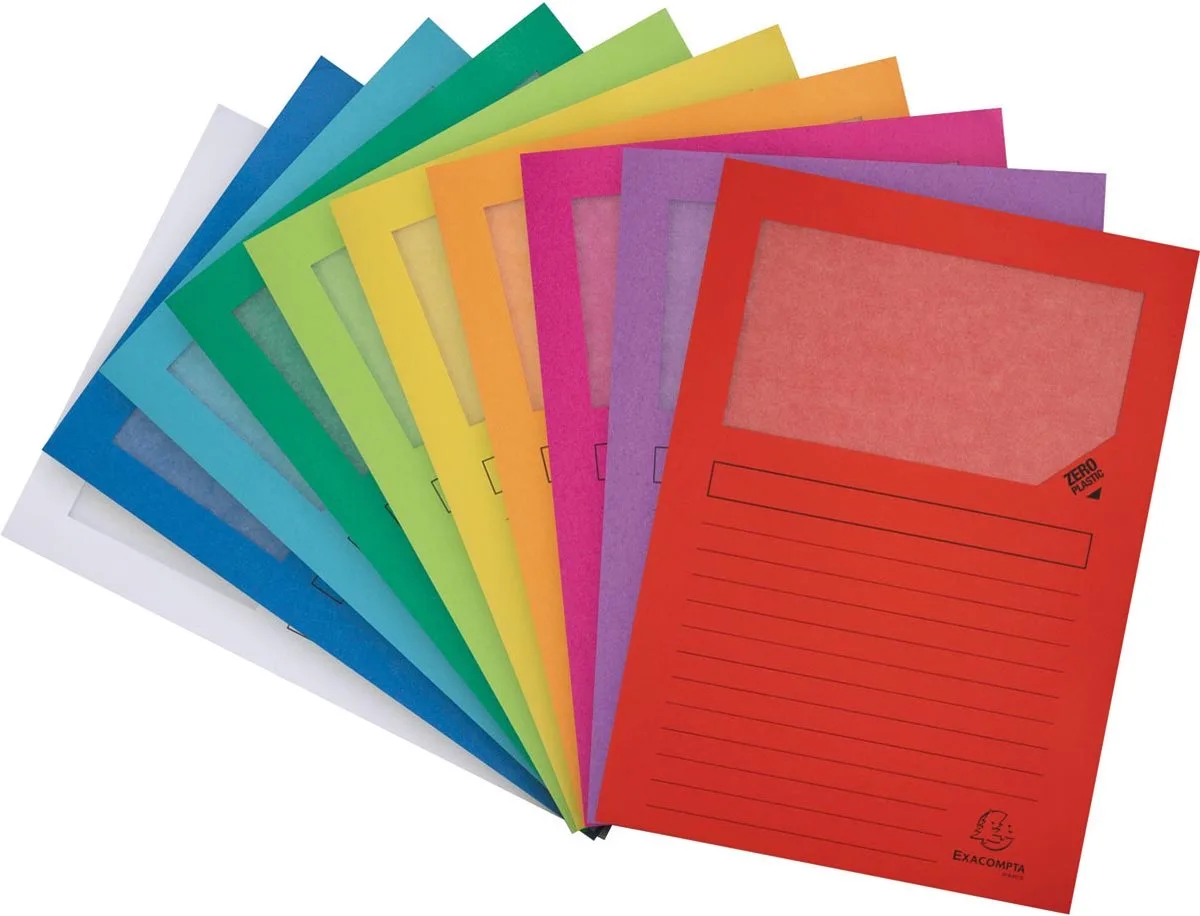 Exacompta 4x FOREVER® Pak van 100 venstermappen 120g/m2 - 22x31cm voor A4 - 50100E de Exacompta en Geassorteerd – photo produit