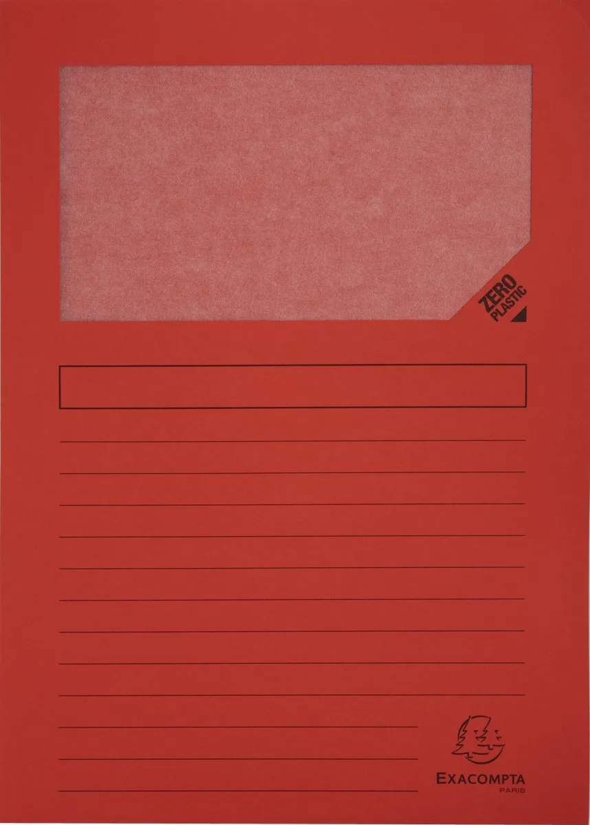Exacompta 4x FOREVER® Pak van 100 venstermappen 120g/m2 - 22x31cm voor A4 - 50105E de Exacompta en Rouge – photo produit