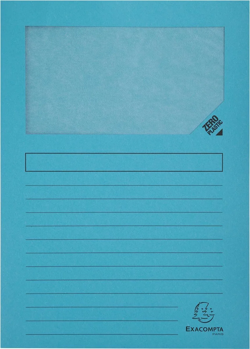 Exacompta 4x FOREVER® Pak van 100 venstermappen 120g/m2 - 22x31cm voor A4 - 50106E de Exacompta en Bleu clair – photo produit