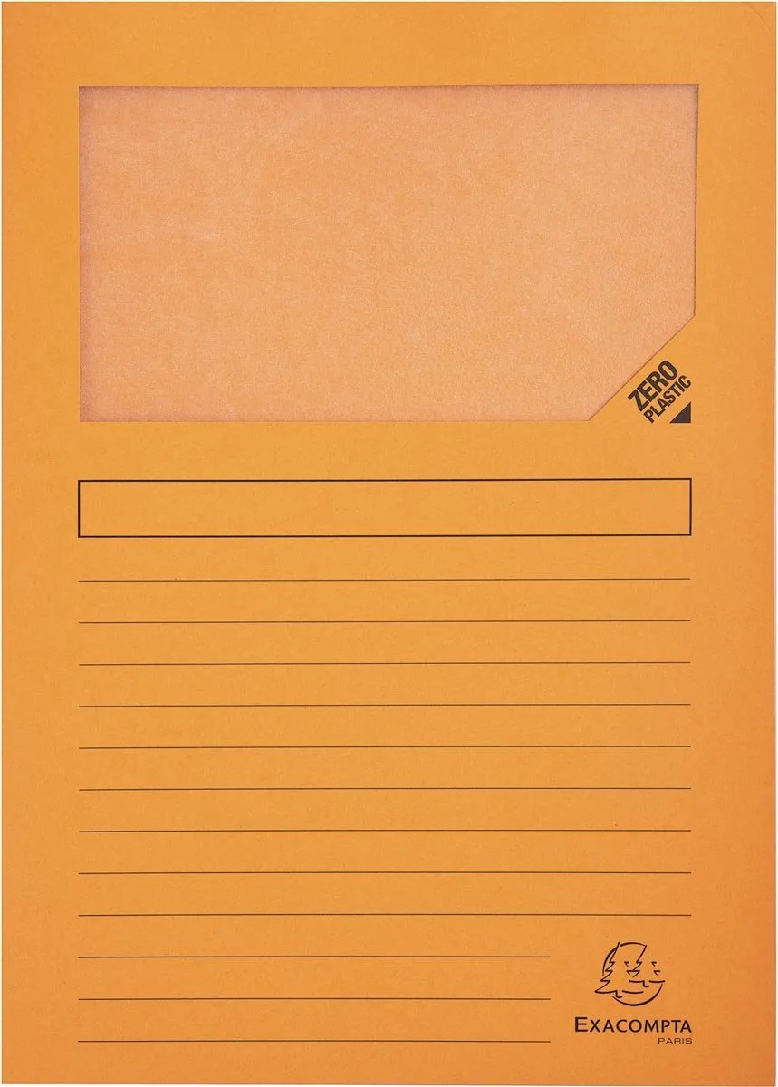 Exacompta 4x FOREVER® Pak van 100 venstermappen 120g/m2 - 22x31cm voor A4 - 50104E de Exacompta en Orange – photo produit