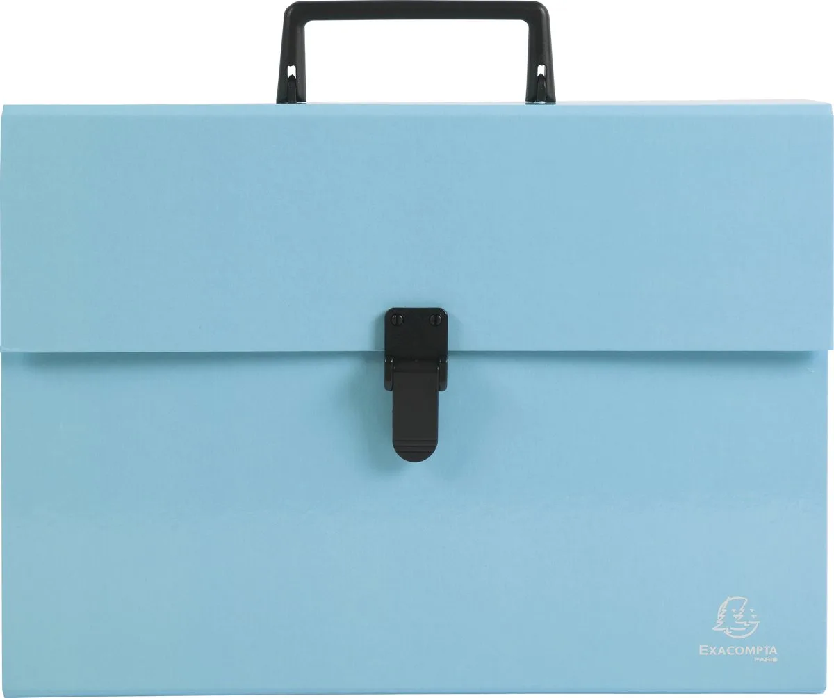Exacompta 4x Sorteerkoffer met handvat 18 vakken Aquarel - 56762E fra Exacompta i Pastelblauw – produktbillede