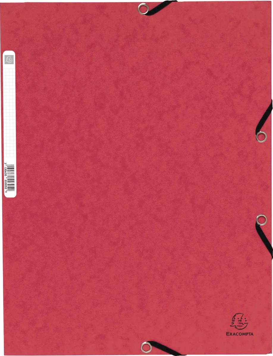 Exacompta 50x Elastomap met 3 kleppen in glanskarton 355g/m2 - 55305E van Exacompta in Rood – productfoto