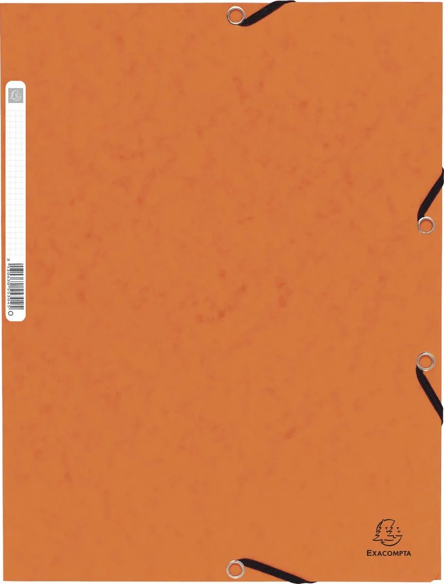 Exacompta 50x Elastomap met 3 kleppen in glanskarton 355g/m2 - 55304E van Exacompta in Oranje – productfoto