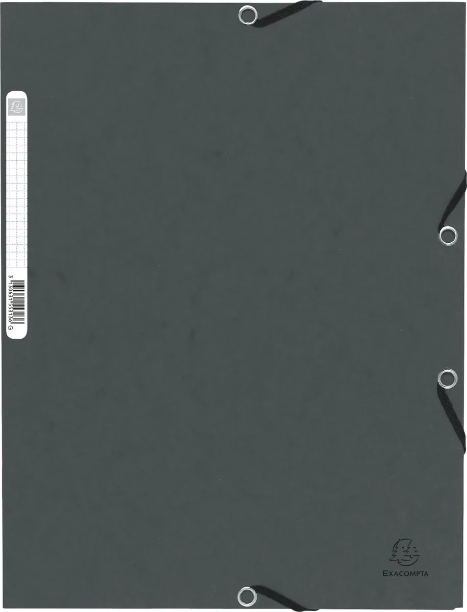 Exacompta 50x Elastomap met 3 kleppen in glanskarton 355g/m2 - 55313E von Exacompta in Grau – Produktfoto