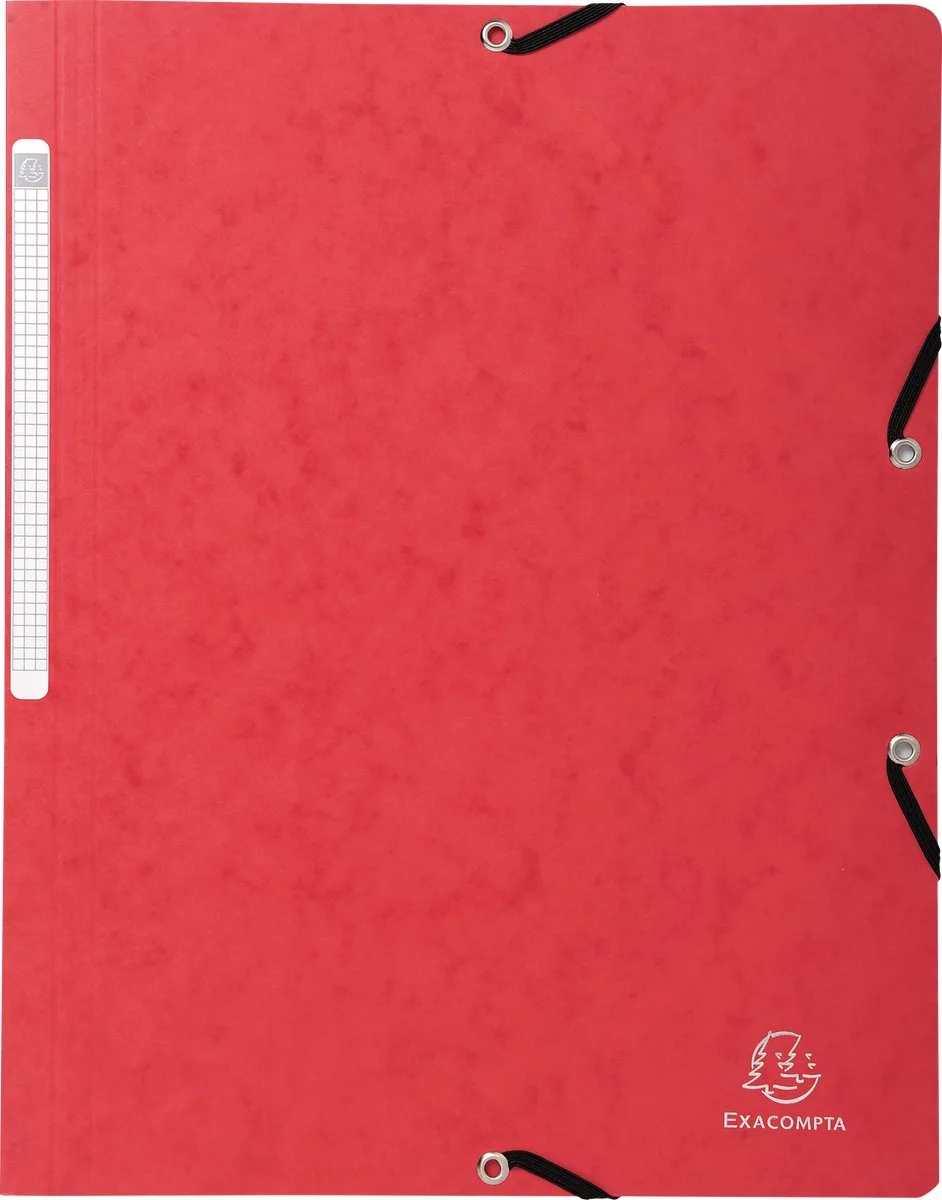 Exacompta 50x Elastomap zonder klep in glanskarton 355 g/m2 - A4 - 55415E van Exacompta in Rood – productfoto