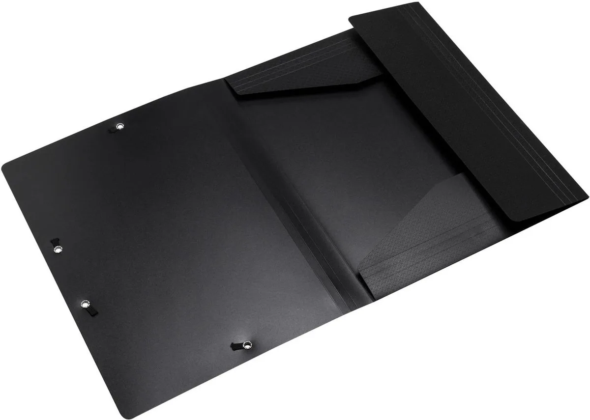 Exacompta 50x Elastomappen met 3 flappen gerecycled PP Opak - 55701E van Exacompta in Zwart – productfoto