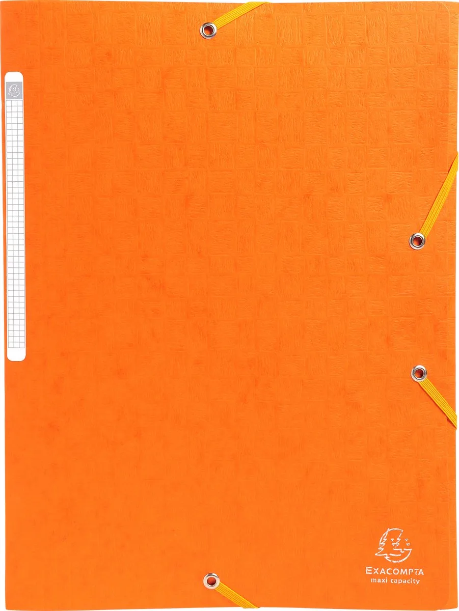 Exacompta 50x Scotten Elastomap + 3 kleppen in gewafeld glanskarton 425g/m2 - A4 - 55758E van Exacompta in Oranje – productfoto