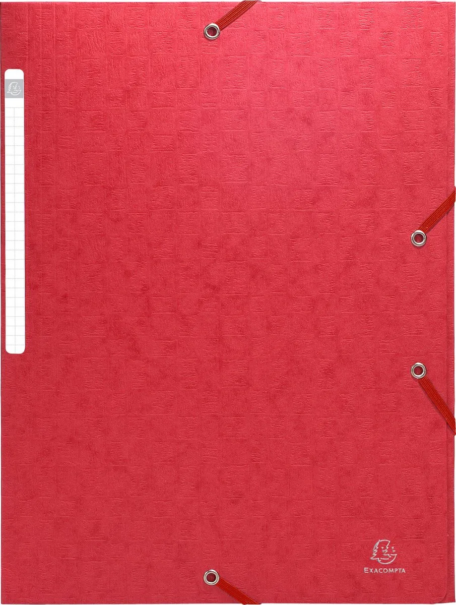 Exacompta 50x Scotten Elastomap + 3 kleppen in gewafeld glanskarton 425g/m2 - A4 - 55755E van Exacompta in Rood – productfoto