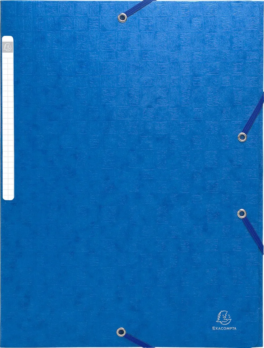 Exacompta 50x Scotten Elastomap + 3 kleppen in gewafeld glanskarton 425g/m2 - A4 - 55752E van Exacompta in Blauw – productfoto