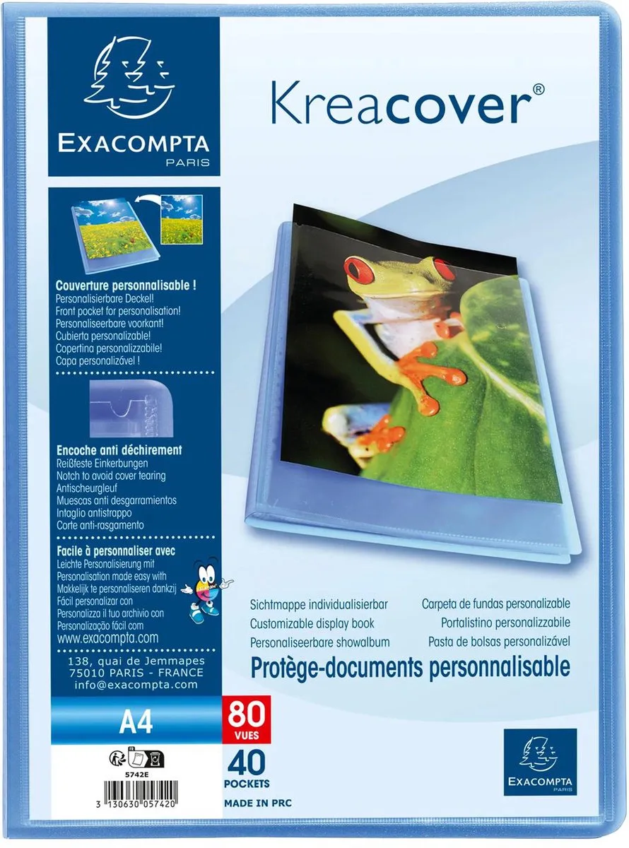 Exacompta 5742E 10x Porte vues perso. ch de Exacompta en Bleu – photo produit