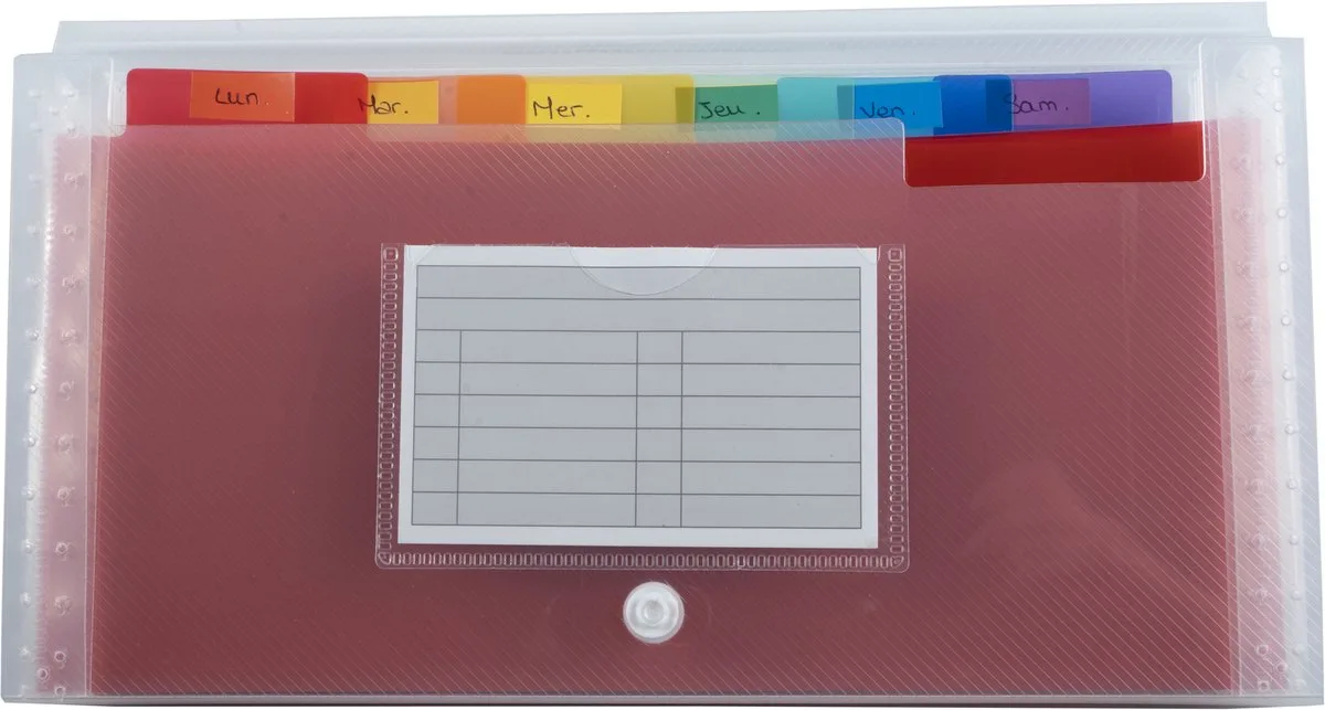 Exacompta 5x Crystal PP Sorteermap midi 7 indelingen - 14x26 cm - 55398E van Exacompta in Transparant – productfoto