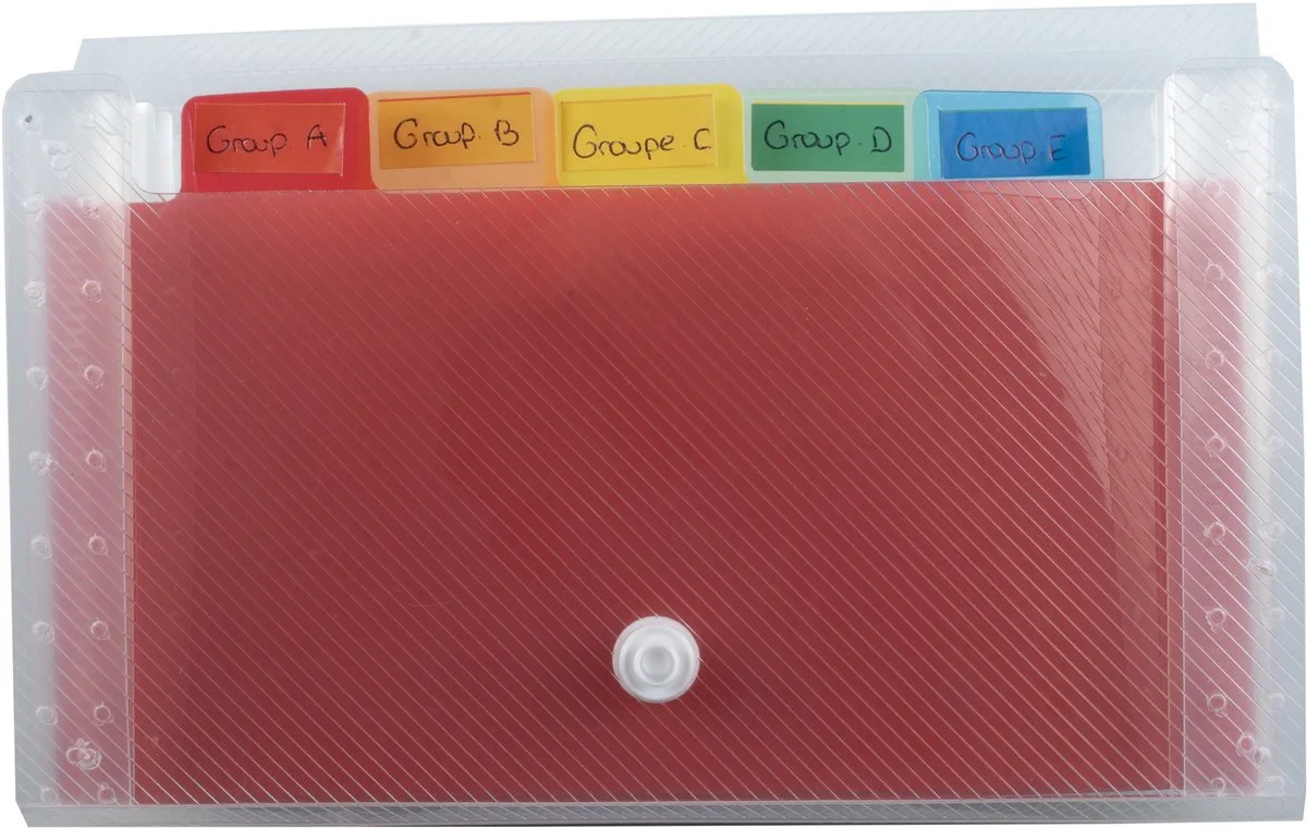 Exacompta 5x Crystal PP Sorteermap pocket 6 indelingen - 11x18 cm - 55498E van Exacompta in Transparant – productfoto