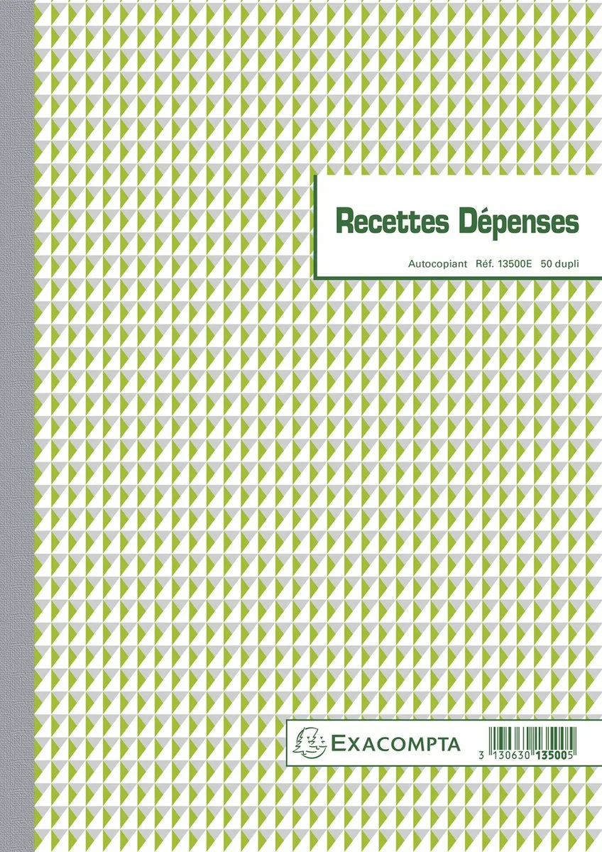 Exacompta 5x Doorschrijfpapier ontvangsten-uitgaven 29,7x21cm 50 bladen zelfkopiërend papier dupli - - 13500E by Exacompta in Ander – product photo