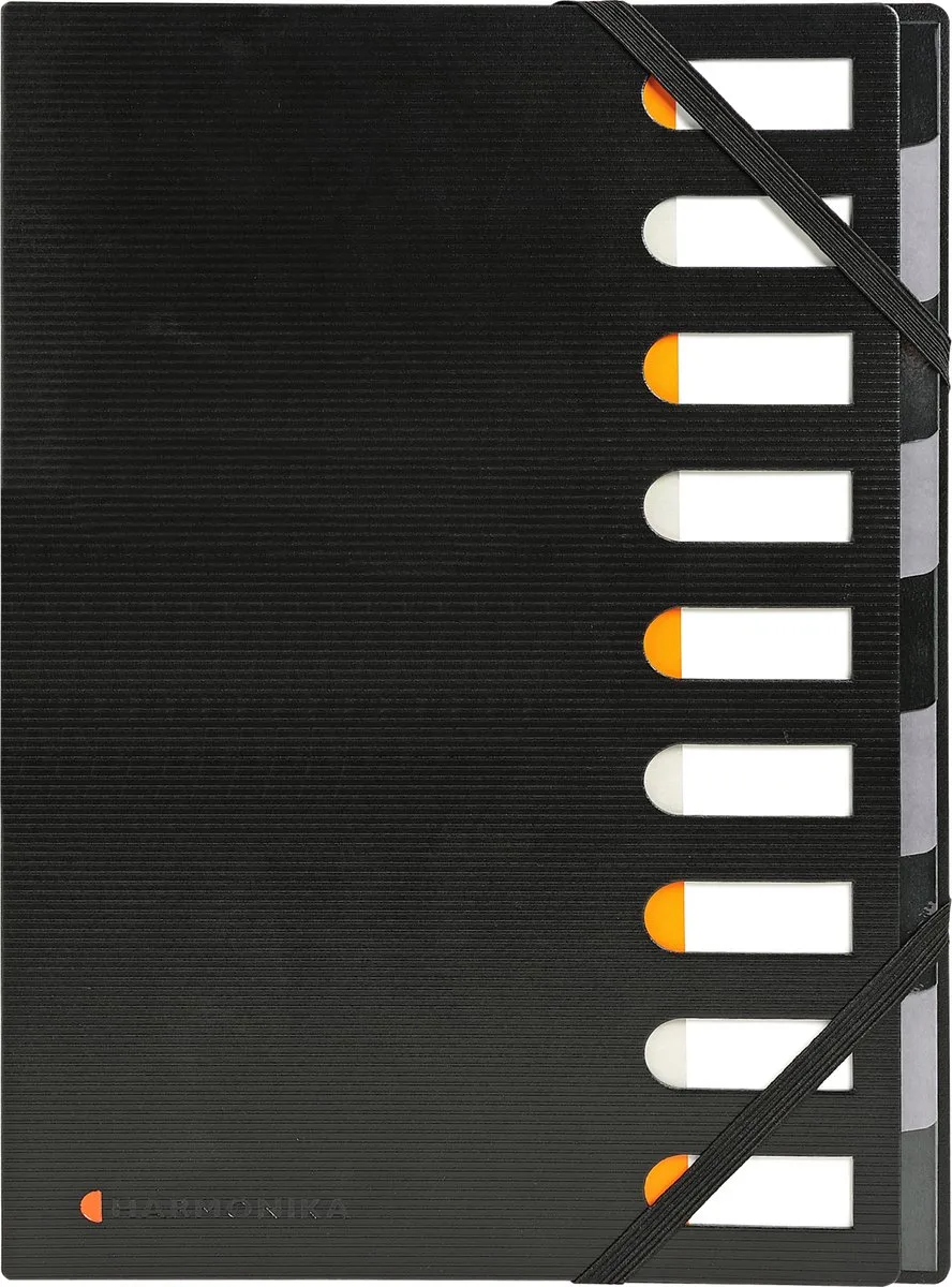 Exacompta 5x EXACTIVE® HARMONIKA® sorteermap met uitrekbare rug - 9 Indelingen - 55334E van Exacompta in Zwart – productfoto