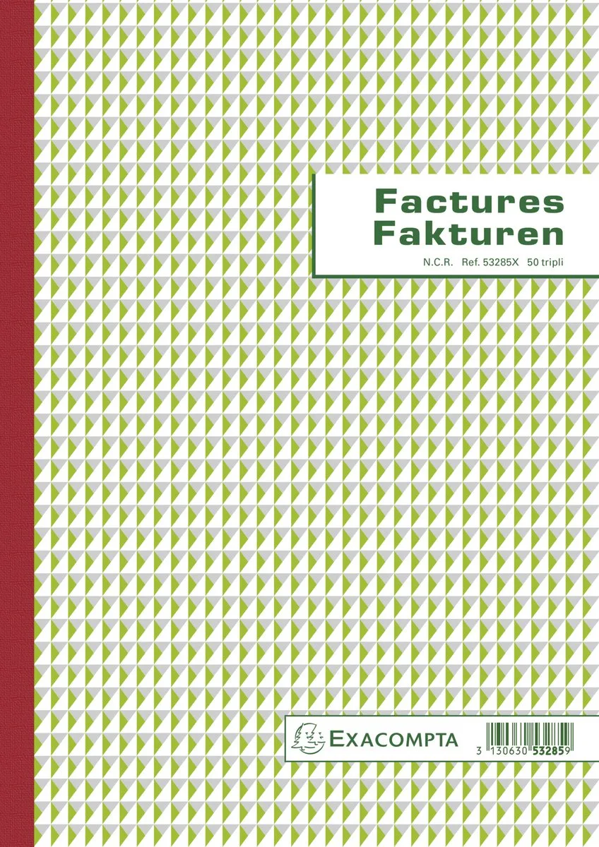 Exacompta 5x Facturen 29,7x21cm 50 blad doorschrijfpapier tripli Tweetalig - - 53285X de Exacompta en Ander – photo produit