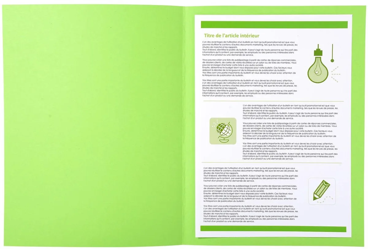 Exacompta 5x FOREVER 220 Pak 50 bedrukte dossiermappen 220g/m2 - 24x32cm voor A4. - 435013E by Exacompta in Fel groen – product photo