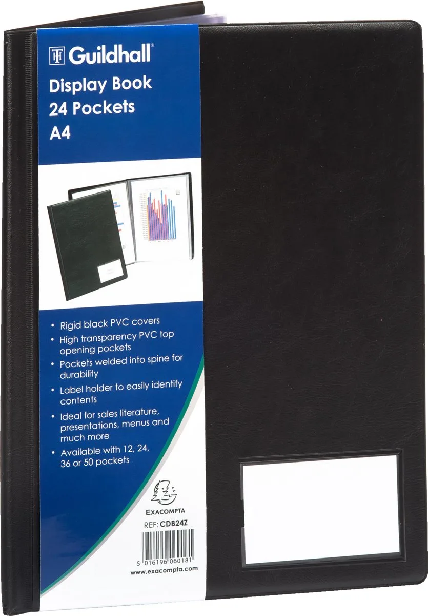 Exacompta 5x Guildhall® Showalbum - premium PVC - 24 tassen - 48 zichten - A4 - CDB24Z by Exacompta in Black – product photo