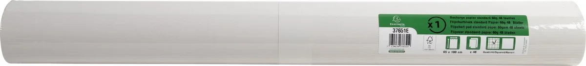 Exacompta 5x Navulling voor conferentiebord - geruit papier 60g - 48 vellen e liniëring 25x25mm - 65x100mm. - 37651E de Exacompta en Blanc – photo produit