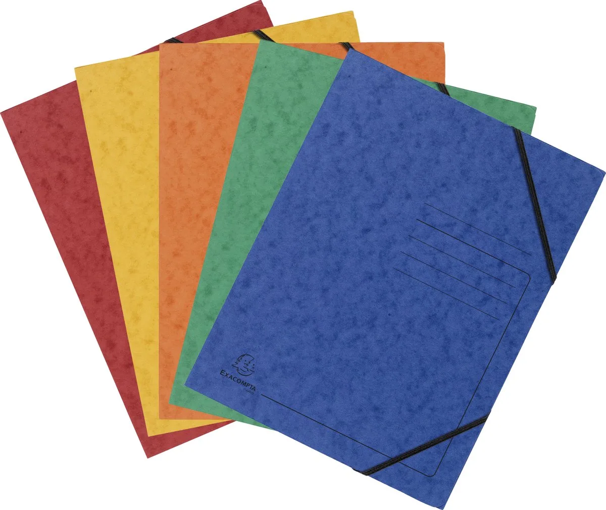 Exacompta 5x Pak met 5 bedrukte Elastomappen zonder klep - glanskarton 355g/m2 - A4 - 555410E by Exacompta in Geassorteerd – product photo