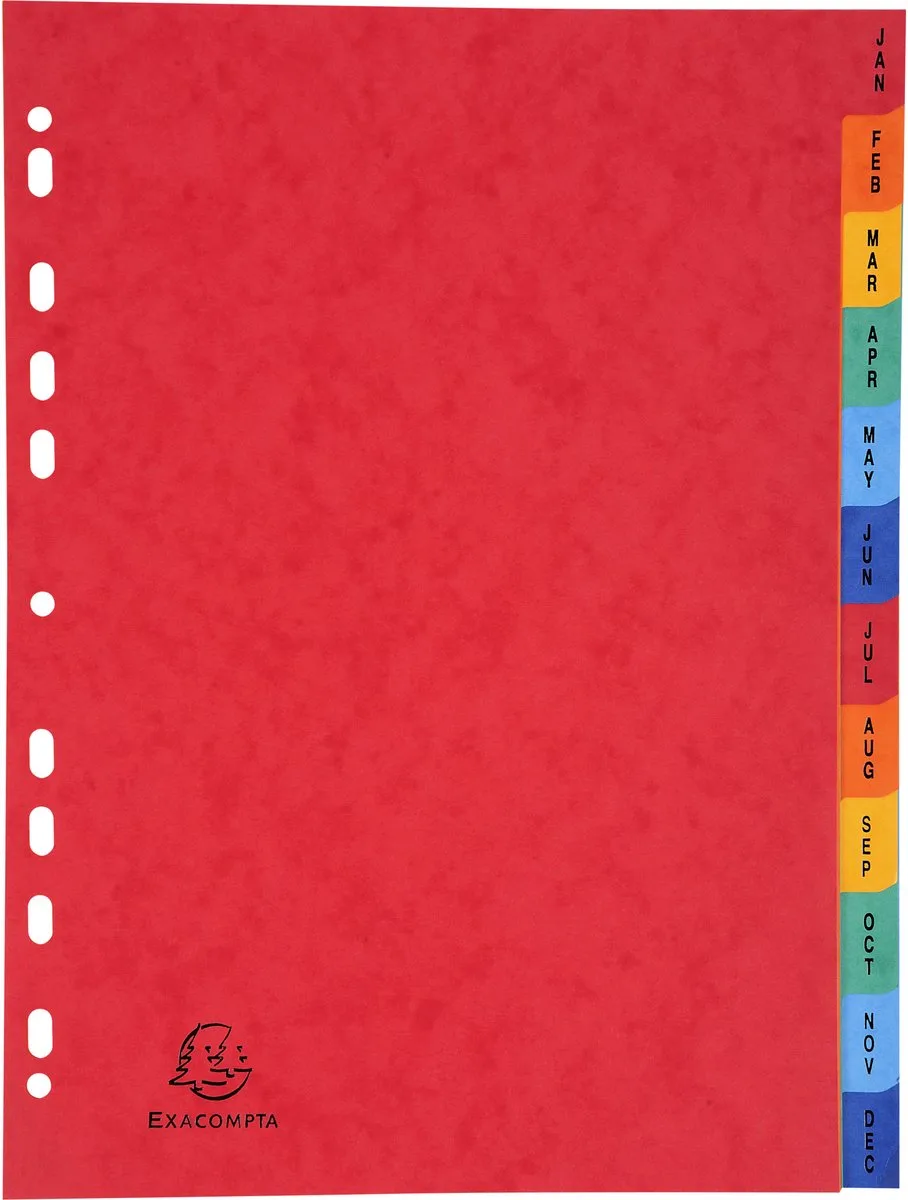 Exacompta 5x Tabbladen A4 Jan-Dec - 3109Z de Exacompta en Geassorteerd – photo produit